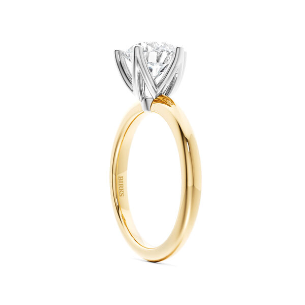 Yellow Gold Round Solitaire Diamond Engagement Ring