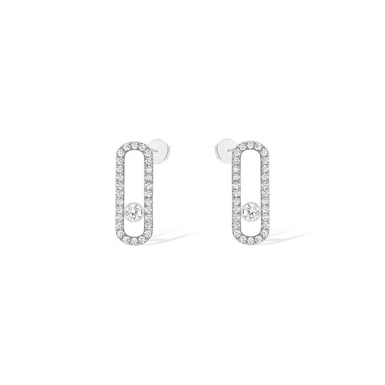 Messika Move Uno Medium White Gold and Diamond Pav&eacute; Earrings image number 0