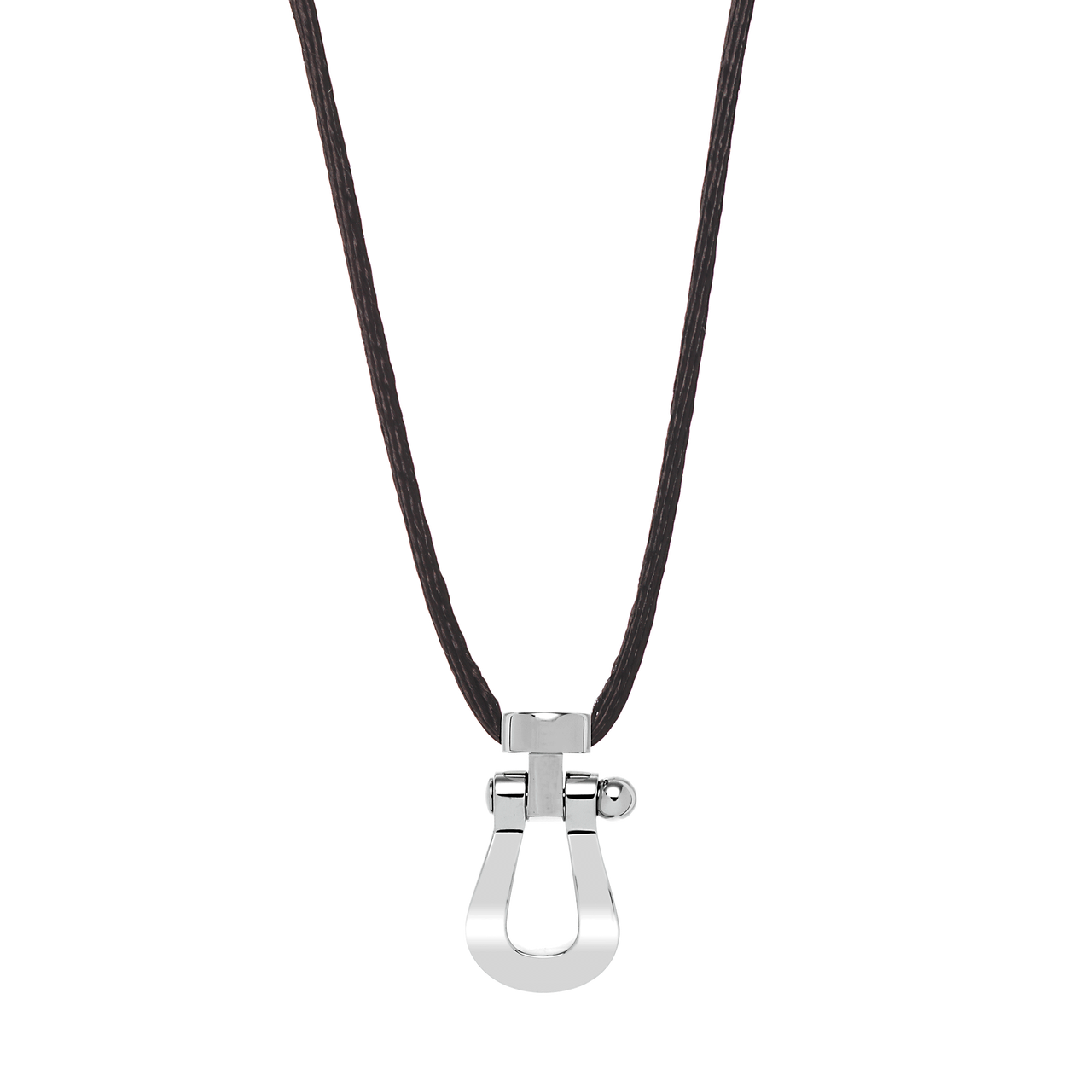 Force 10 Large White Gold and Satin Cord Pendant, Details image number 0