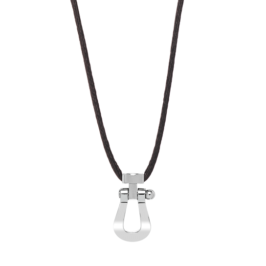 Force 10 Large White Gold and Satin Cord Pendant, Details image number 0