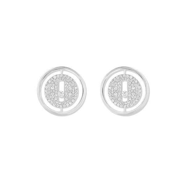 Lucky Move White Gold Diamond Pavé Stud Earrings