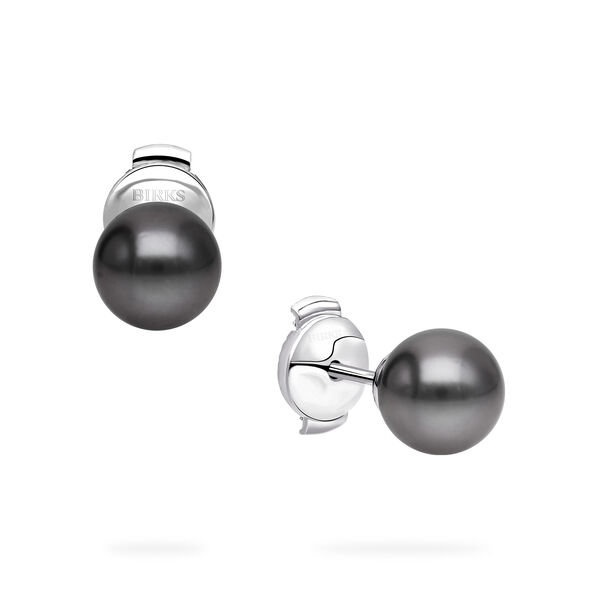 Boucles d'oreilles en perles de Tahiti de 8,5 &agrave; 9 mm, en or blanc