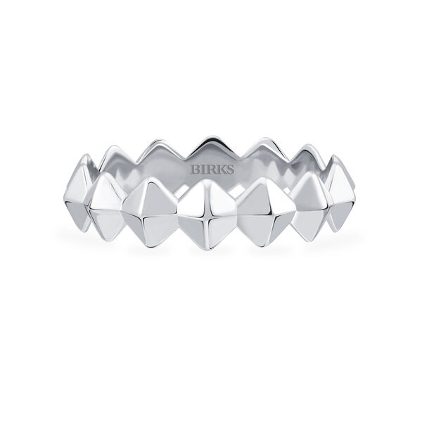 Silver Stackable Rock & Pearl Ring
