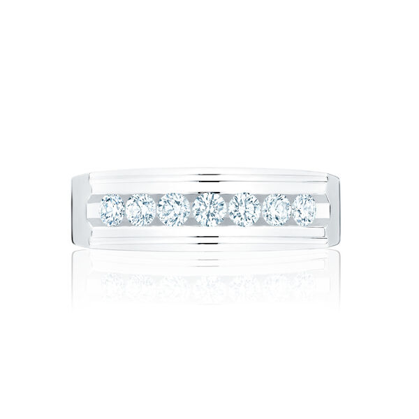 White Gold and 0.60ct Diamond Men's Wedding Band