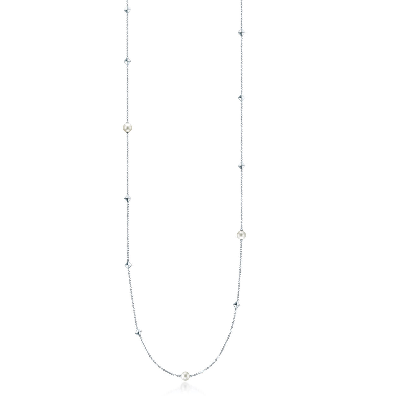 bijoux birks rock pearl 36 silver and pearl necklace image number 0