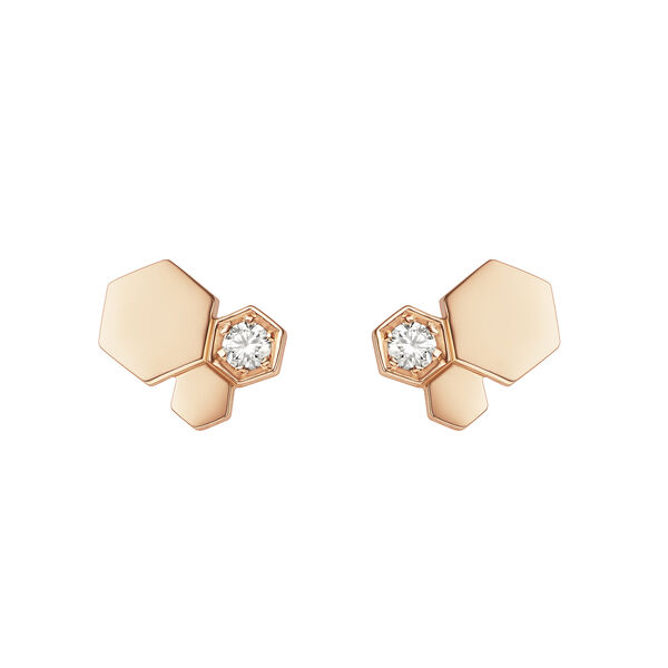 Bee My Love Rose Gold Diamond Stud Earrings