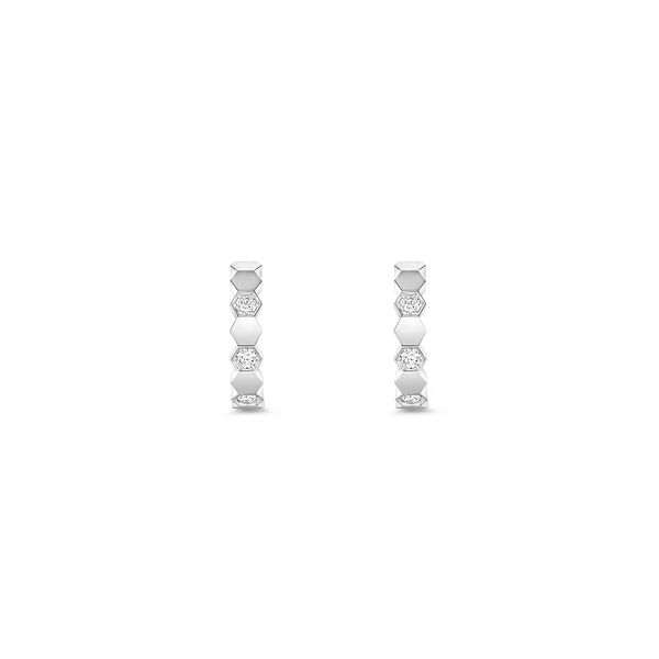 Boucles d'oreilles anneaux Bee de Chaumet en or blanc avec diamants, petit modèle
