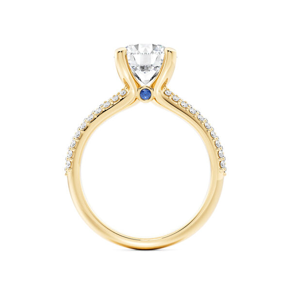 Pav&eacute; Solitaire Engagement Ring in Yellow Gold