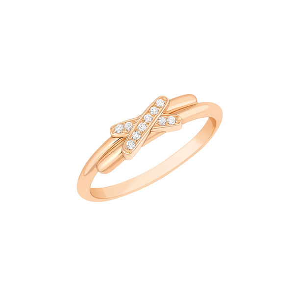 Bague Jeux de Liens en or rose avec diamants