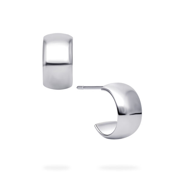Sterling Silver 13 &times; 7 mm Hoop Earrings
