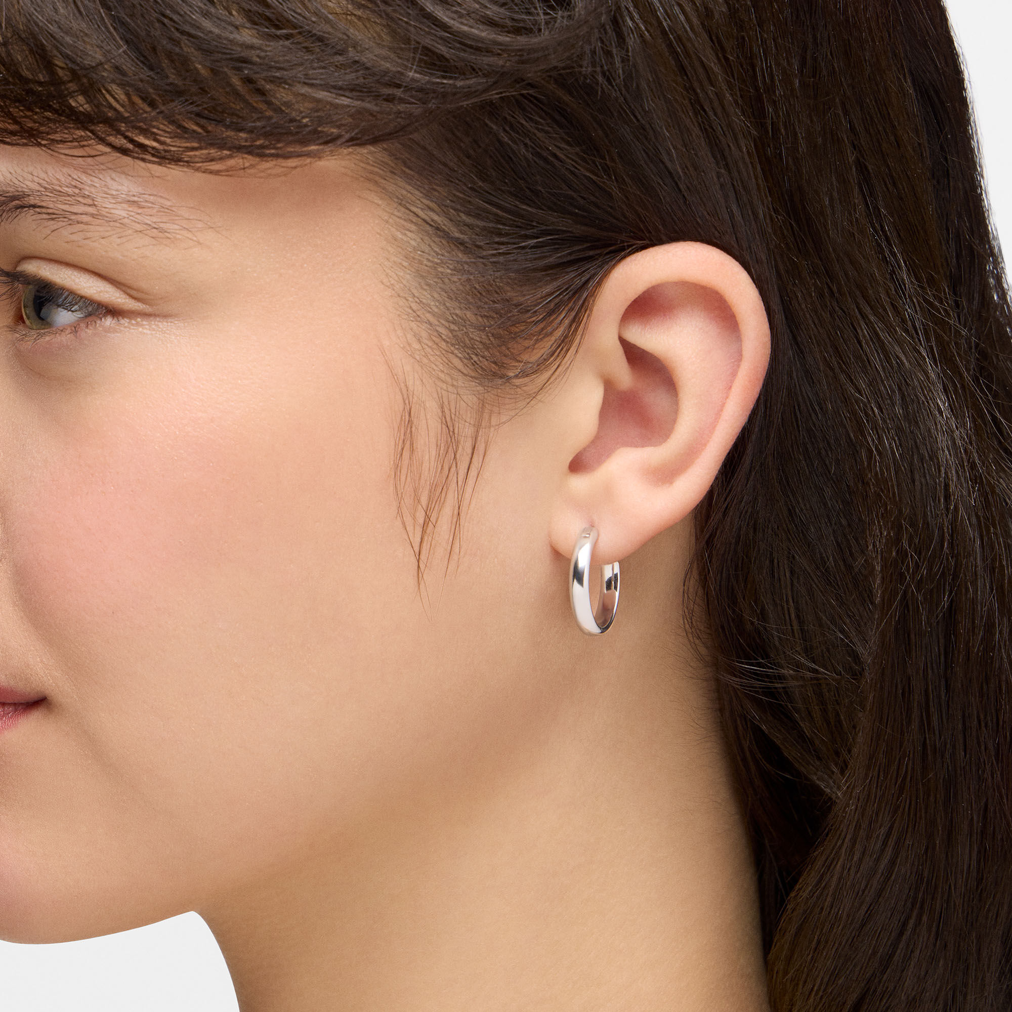 Sterling Silver 18 mm Huggie Earrings