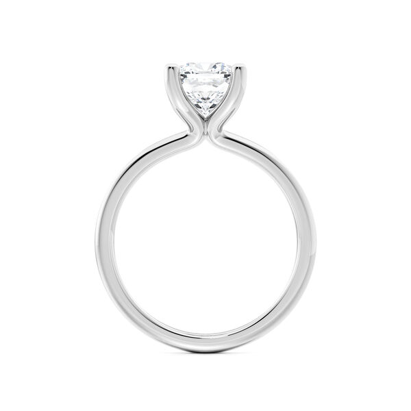 Cushion-Cut Solitaire Diamond Engagement Ring in Platinum