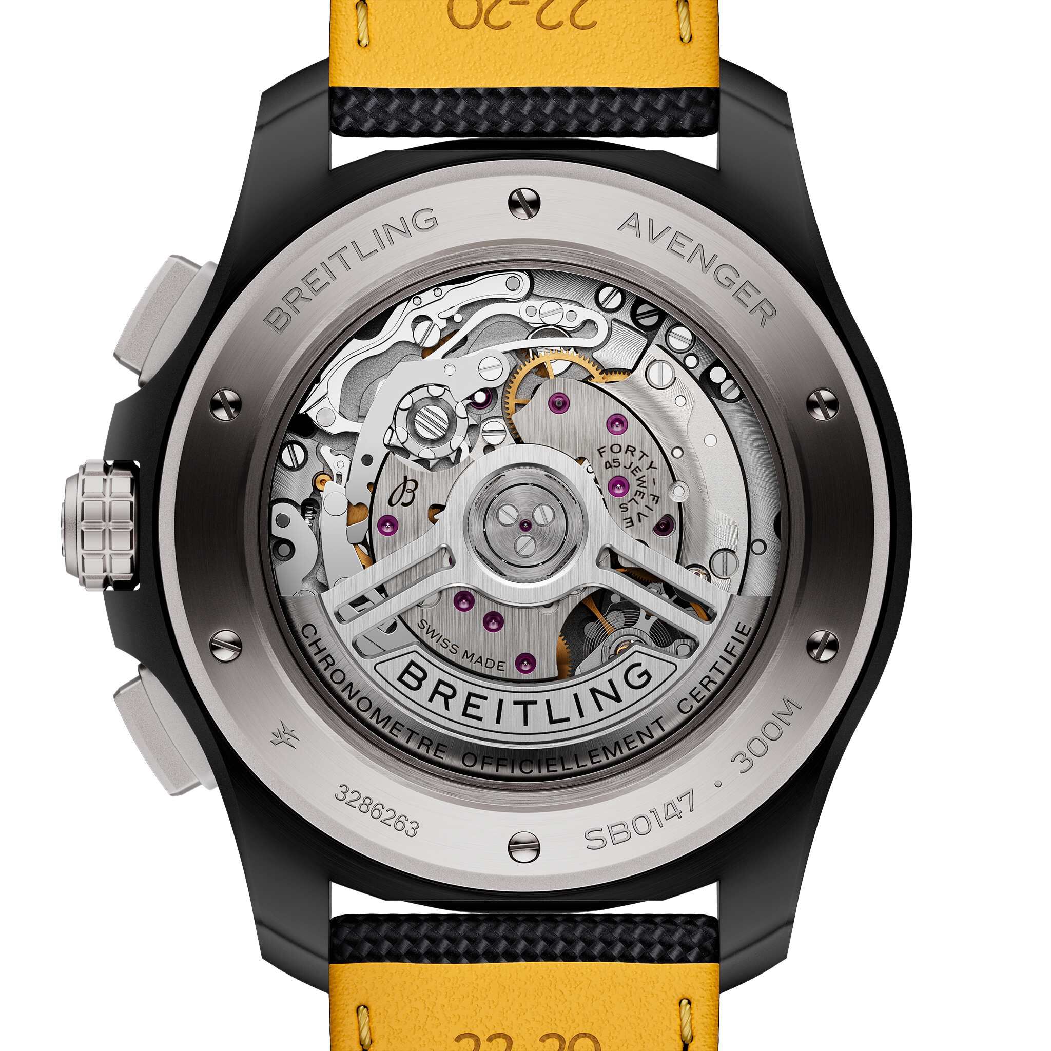 Avenger B01 Night Mission Automatic Chronograph 44 mm ADLC Titanium