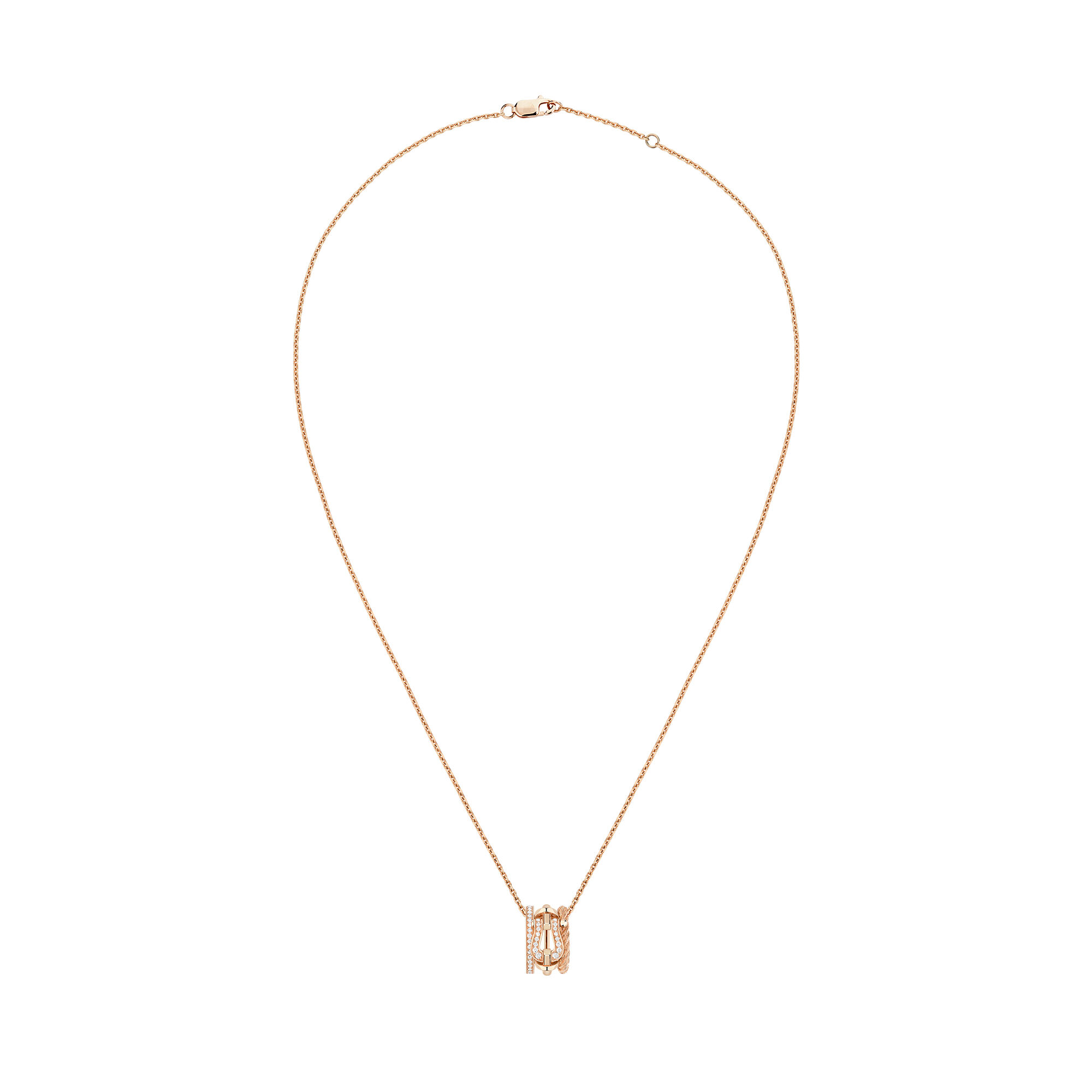 Force 10 Rise Small Rose Gold and Diamond Pavé Pendant