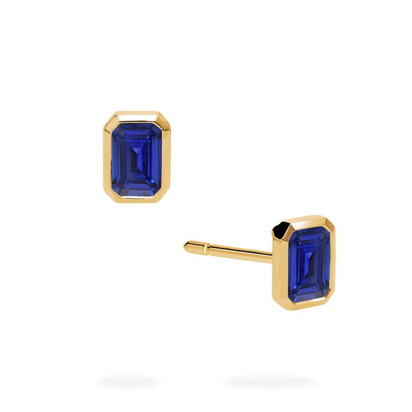Yellow Gold Sapphire Stud Earrings