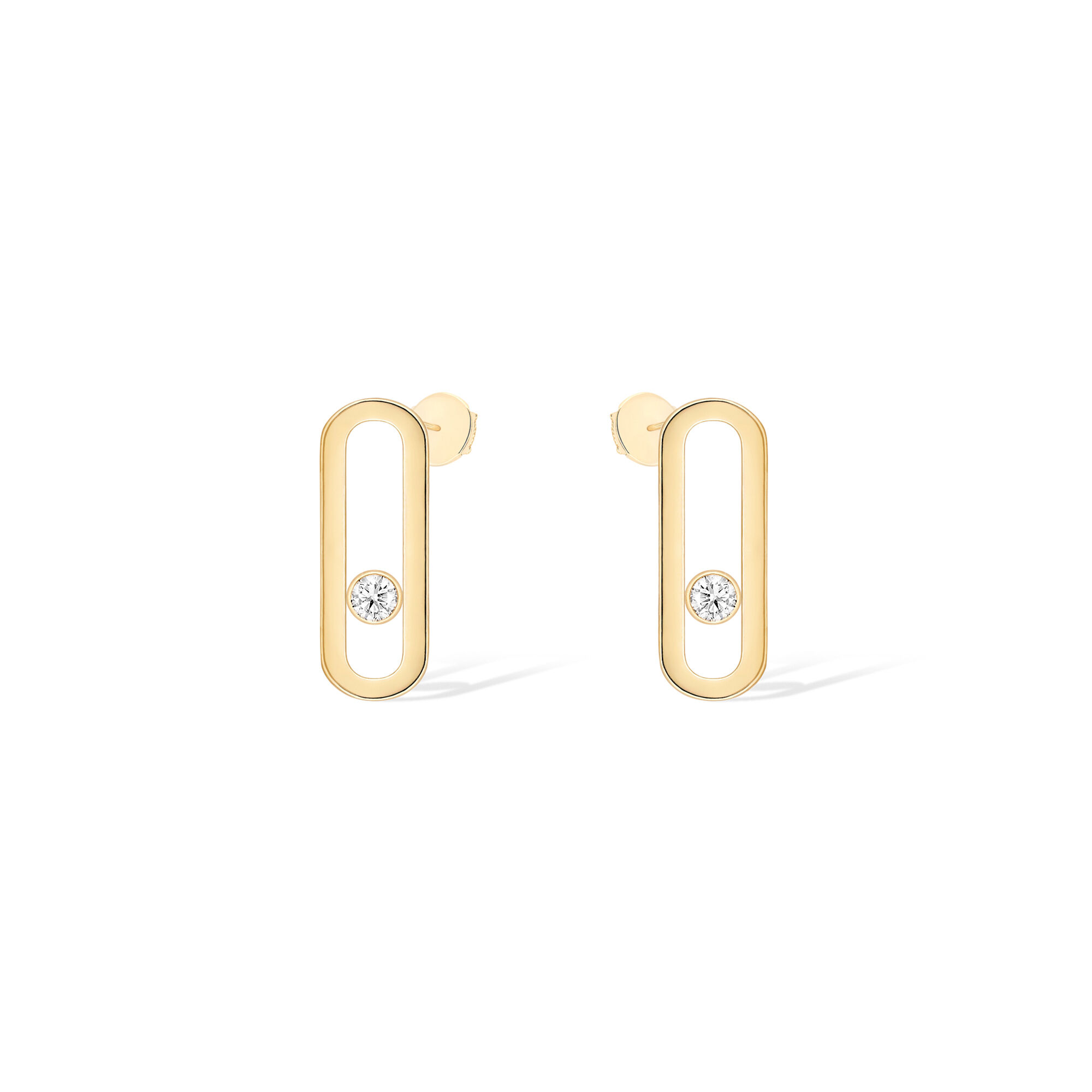 Move Uno Yellow Gold and Diamond Stud Earrings