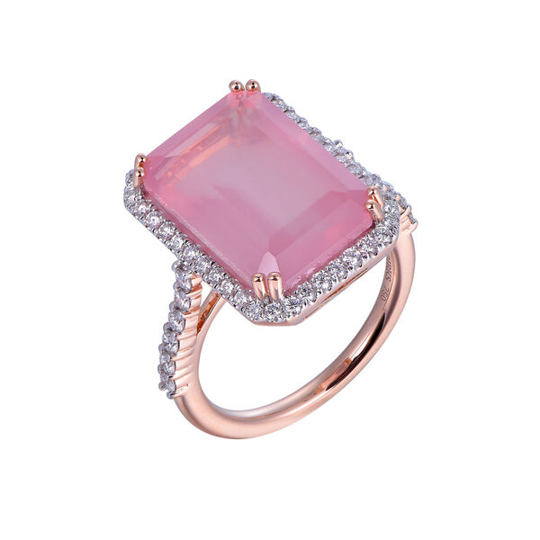 Bague Quartz Rose en Or Rose