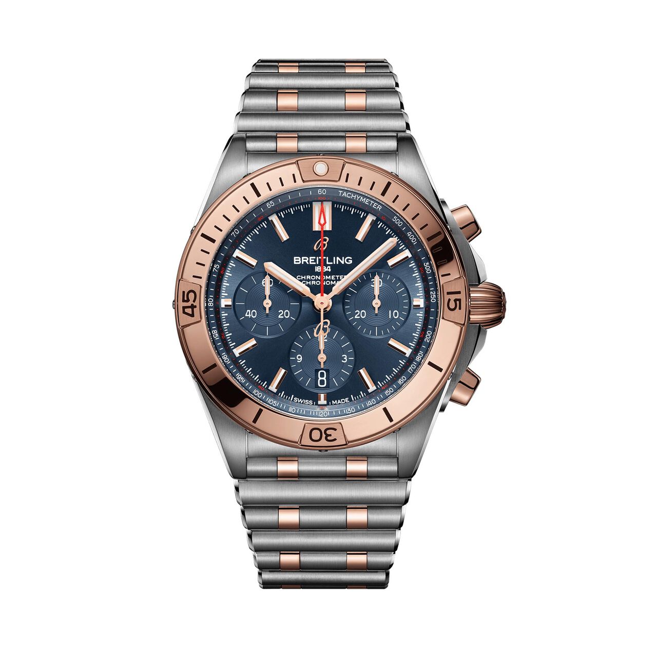 maison birks breitling chronomat b01 42 steel 18kt rose gold blue ub0134101c1u1 image number 0