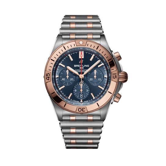 maison birks breitling chronomat b01 42 steel 18kt rose gold blue ub0134101c1u1 image number 0