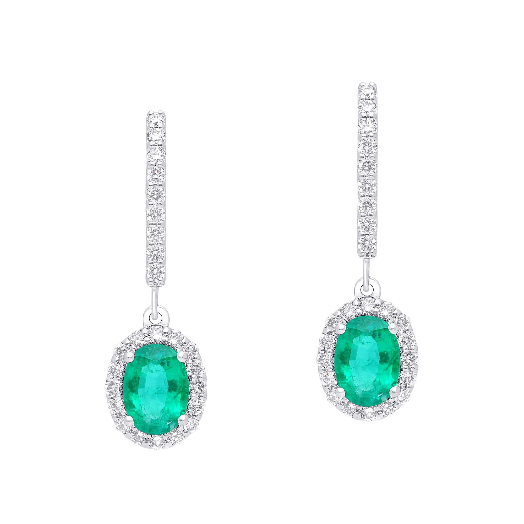 Emerald dangle earrings online