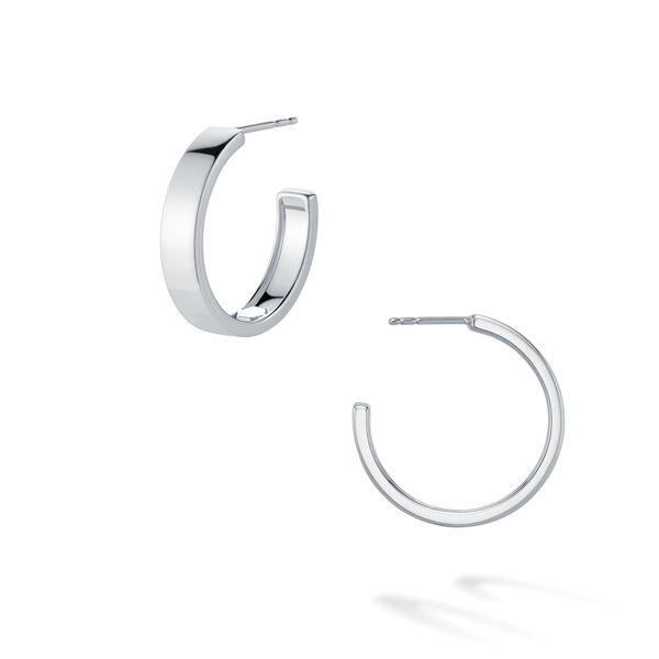 Boucles d'oreilles anneaux de formes audacieuses en argent sterling 20 mm