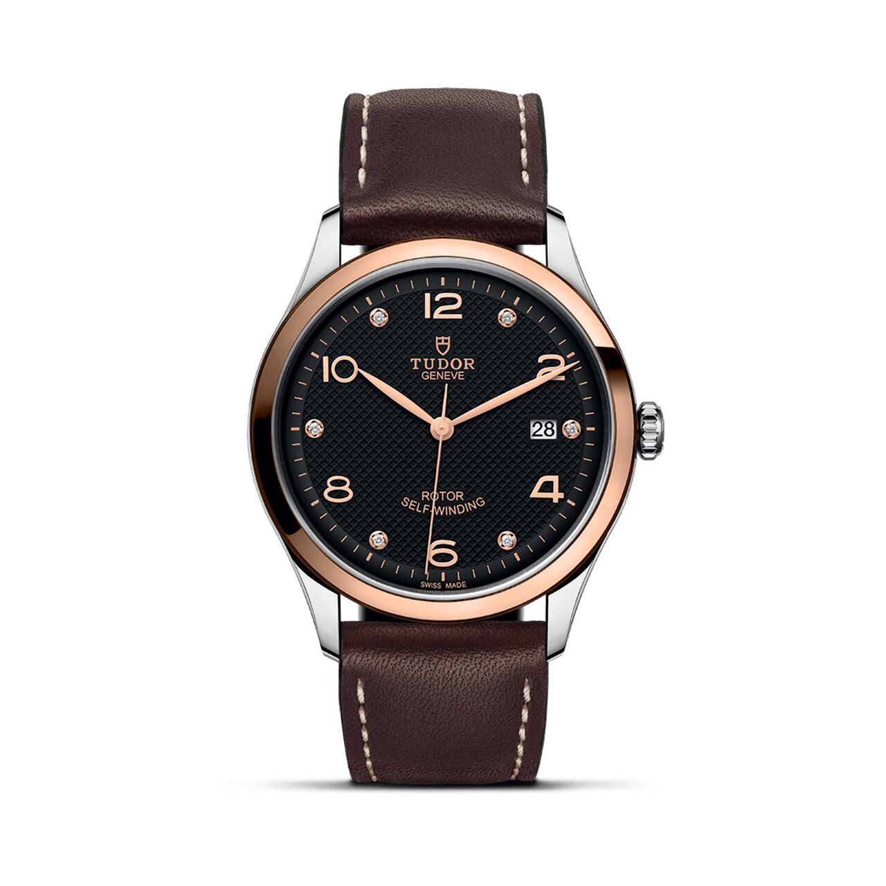 Tudor 1926 Boîtier en acier 39 mm^ cadran noir serti de diamants image number 0