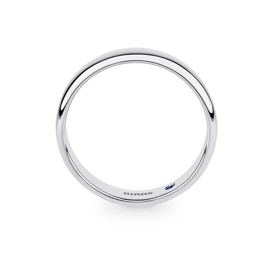 Birks Blue White Gold Wedding Band with Sapphire Accent, 5 mm image number 2