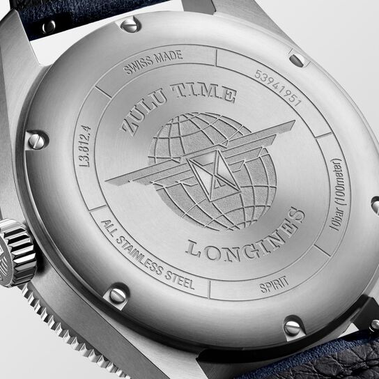 Longines Spirit Zulu Time Automatic GMT 42 mm Stainless Steel L3.812.4.93.2 Caseback image number 5