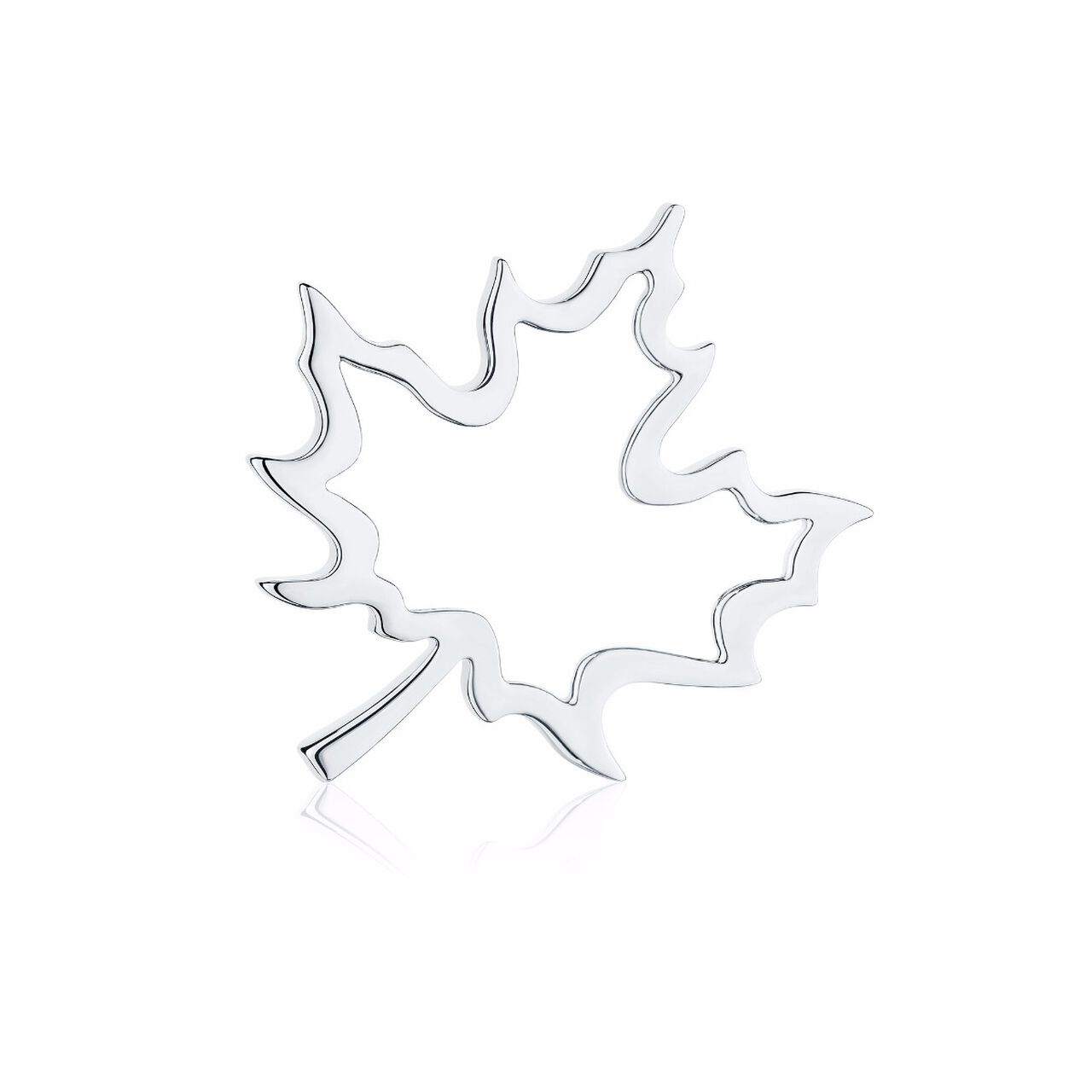 bijoux birks essentials small silver maple leaf brooch image number 0