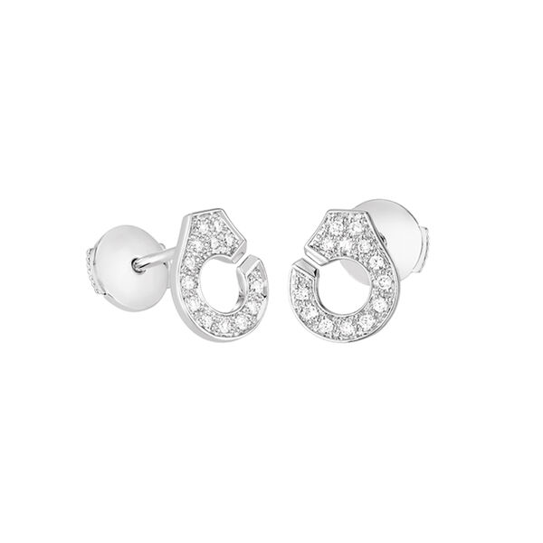 Menottes R7.5 White Gold and Diamond Pavé Stud Earrings