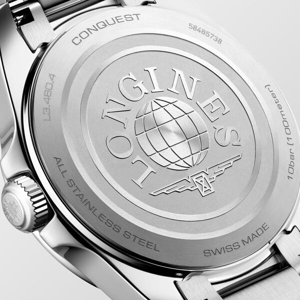 Conquest Quartz 34 mm Stainless Steel and Diamond