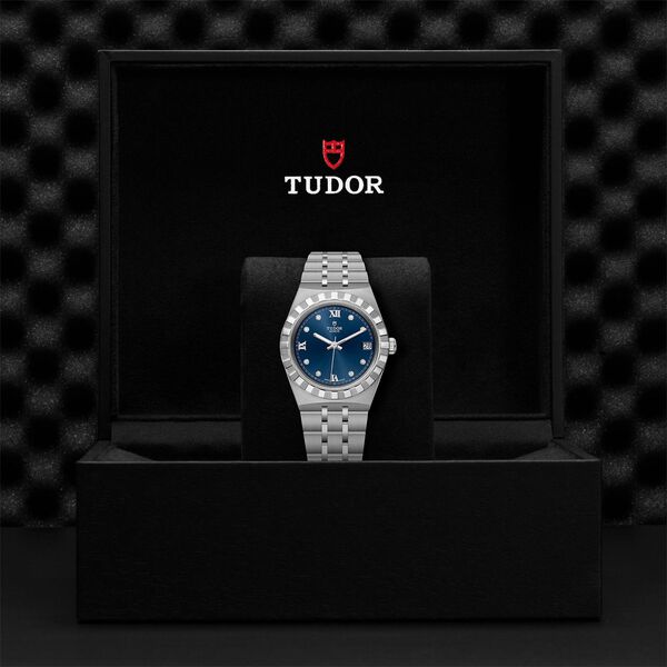 TUDOR Royal 34 mm automatique en acier inoxydable et diamants