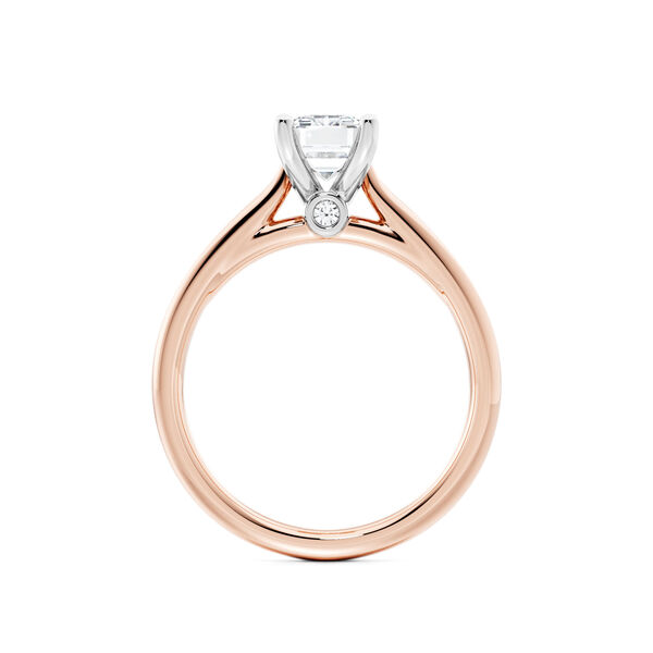 Rose Gold Emerald-Cut Solitaire Diamond Engagement Ring