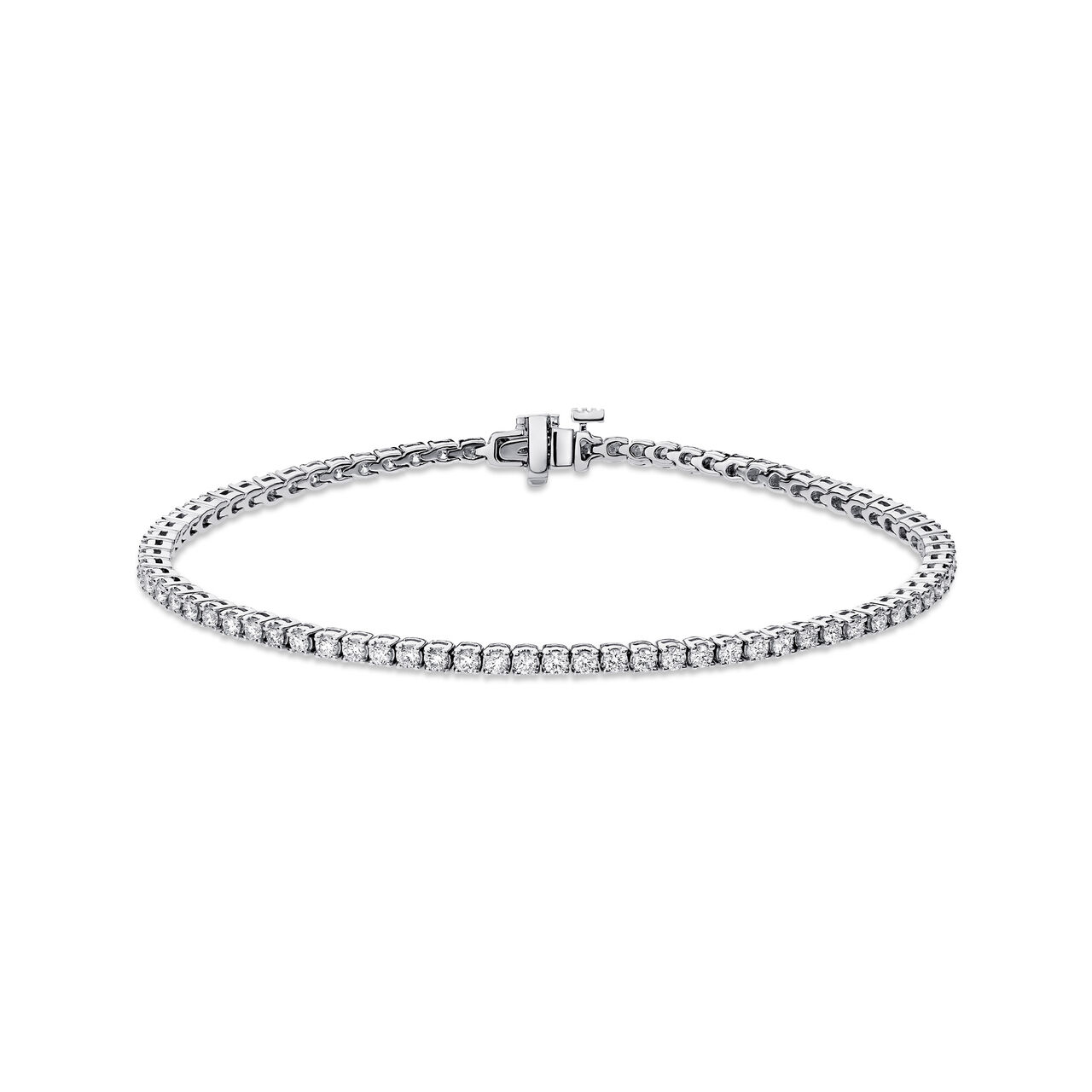 Bracelet de tennis en or blanc avec diamants image number 0