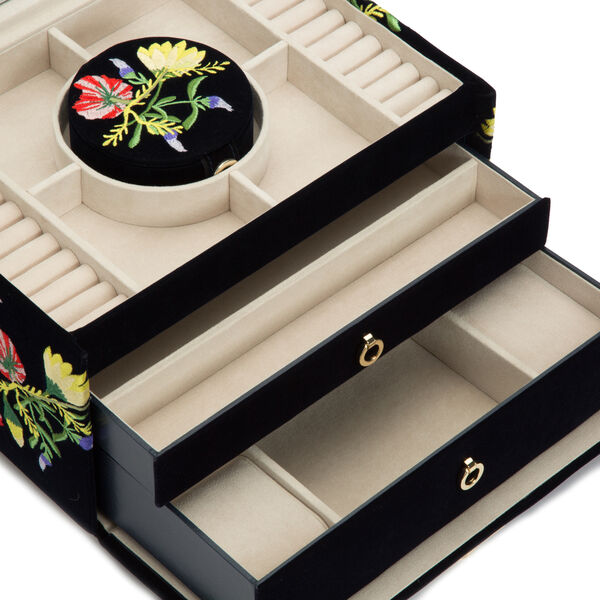 Coffret à bijoux Zoe bleu indigo, modèle moyen