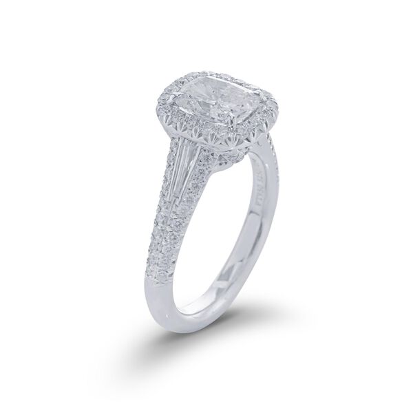 Cushion-Cut Diamond Engagement Ring With Single Halo