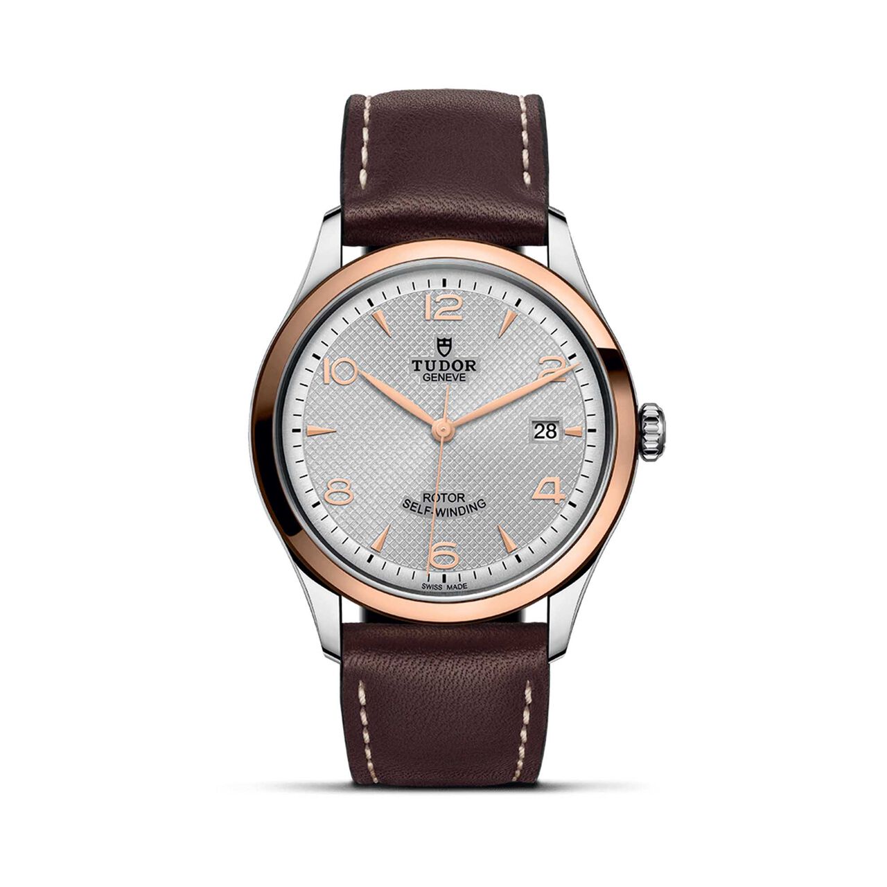 Tudor 1926 Boîtier en acier 39 mm^ lunette en or rose^ cadran argenté image number 0