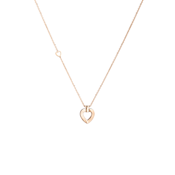Pendentif Pretty Woman L♥VE Sunlight Message en or rose avec pavé de diamants, petit modèle