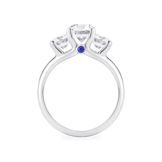 Birks Blue Three Stone Engagement Ring Standing image number 2