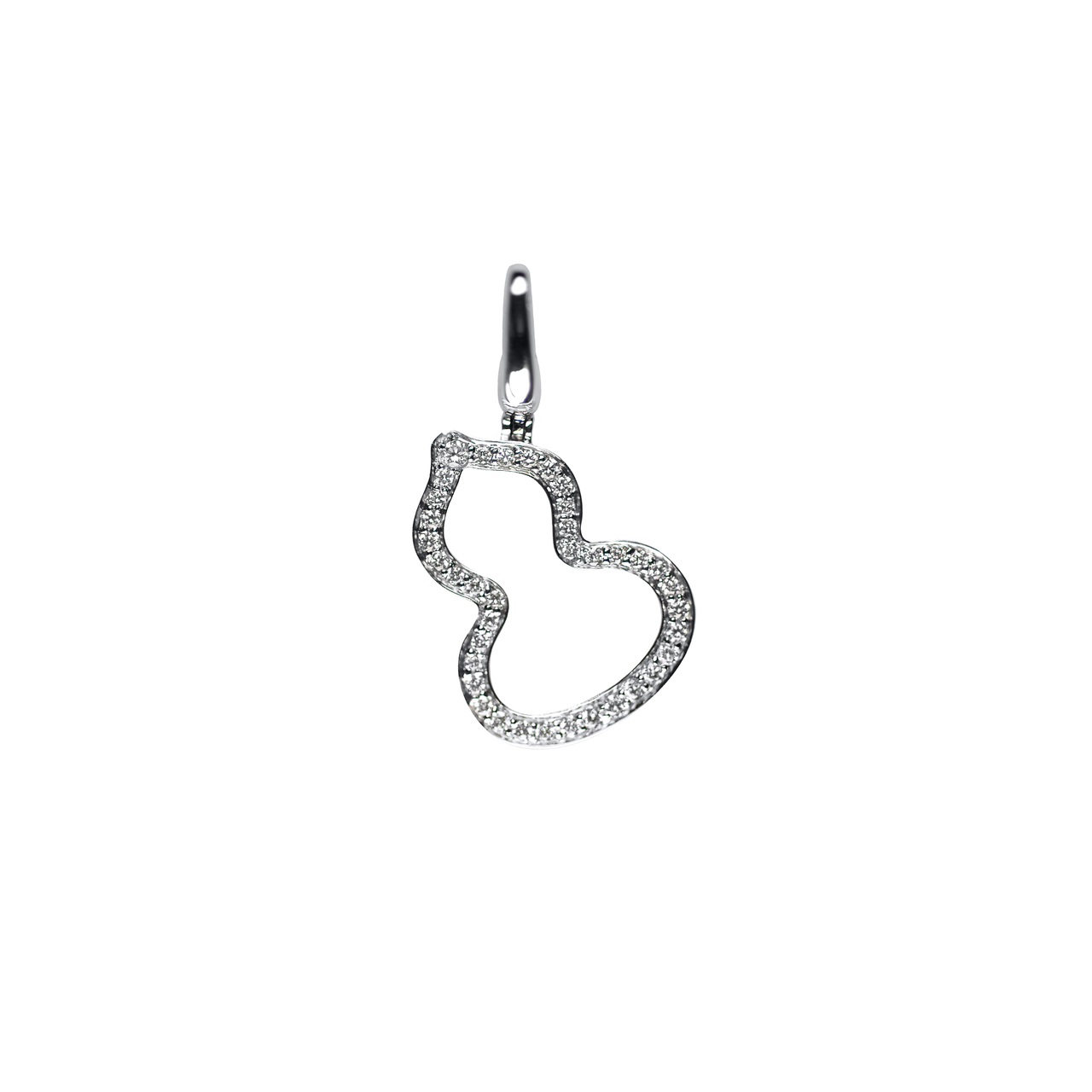 Qeelin Small Wulu White Gold Pendant with Diamonds WU030OPDWGD Pendant image number 0