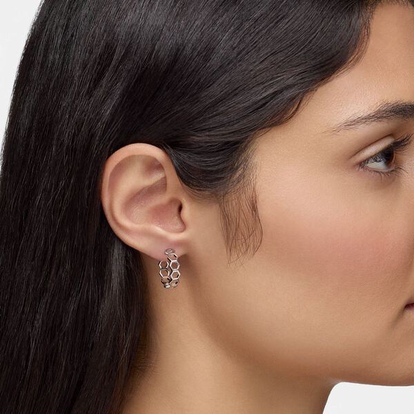 Sterling Silver Bee Chic 18 mm Hoop Earrings