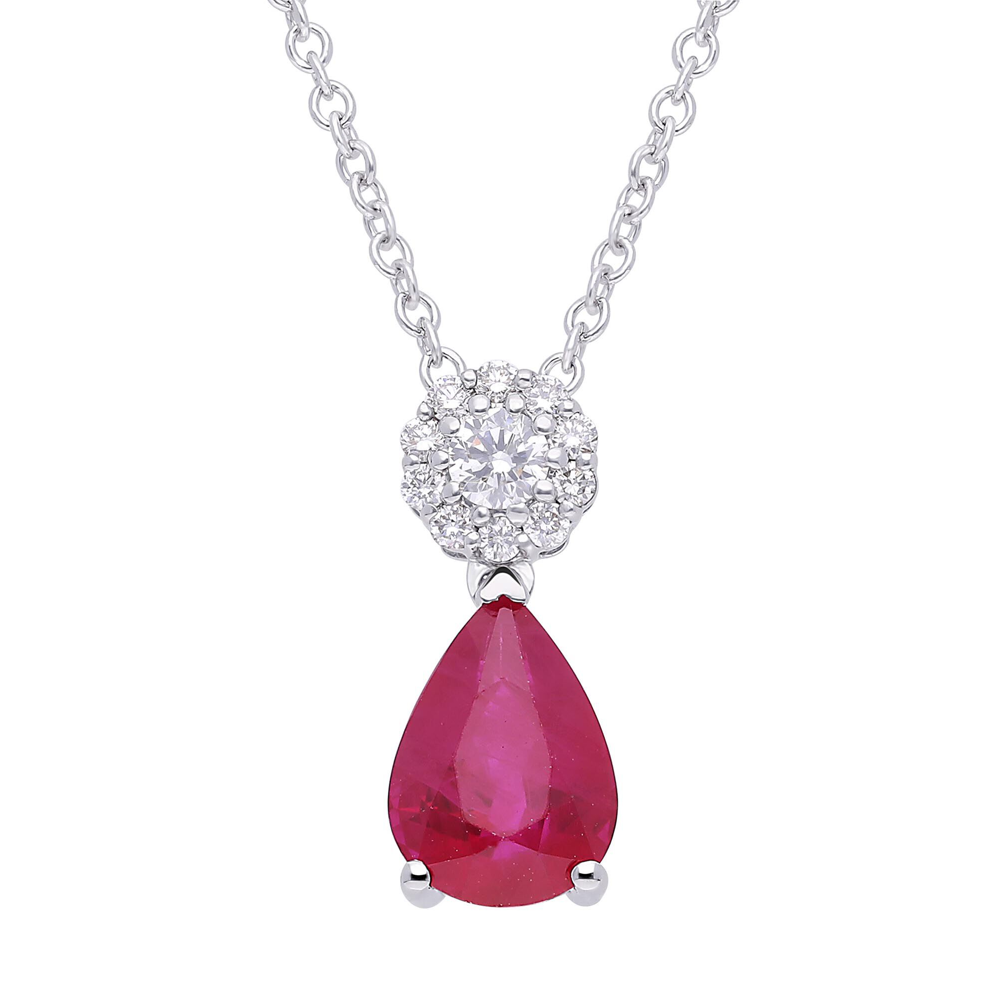 Ruby best sale teardrop necklace