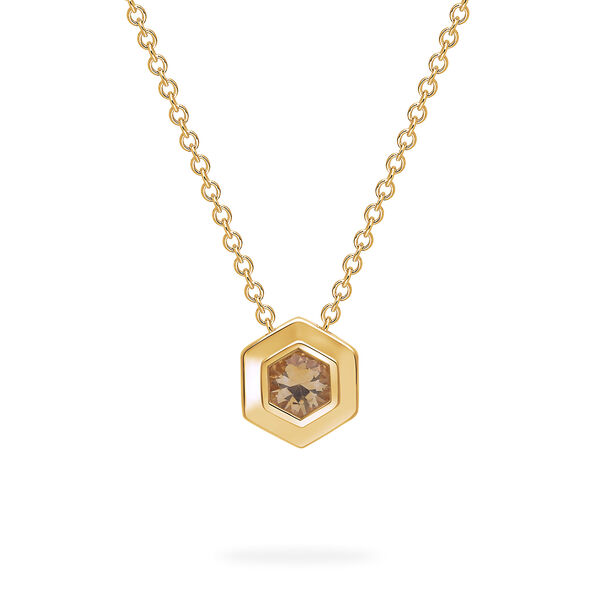 Yellow Gold Birthstone Pendant, Citrine