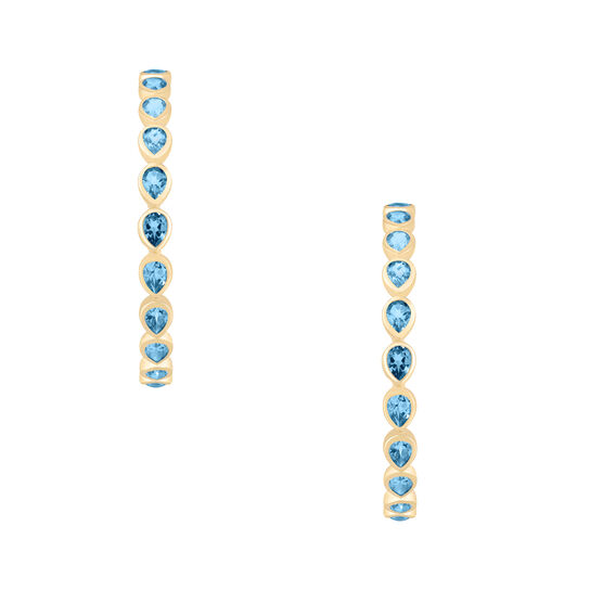 Topaz Pear Shape Hoop Earrings image number 1