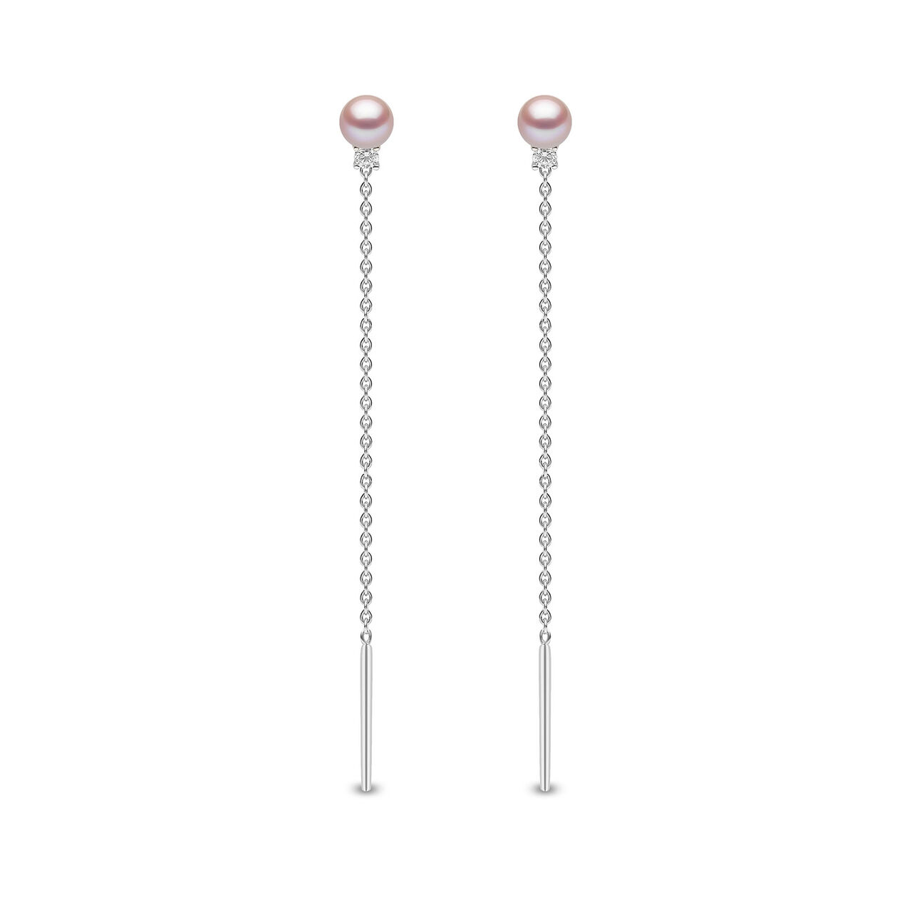 Boucles d'oreilles Trend en or blanc avec perles et diamants image number 0