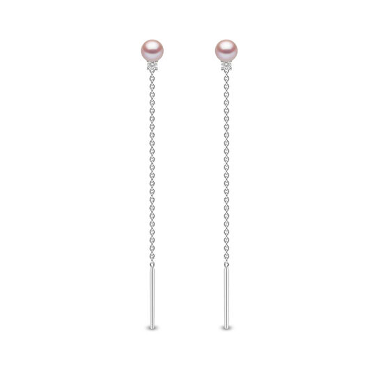 Boucles d'oreilles Trend en or blanc avec perles et diamants image number 0