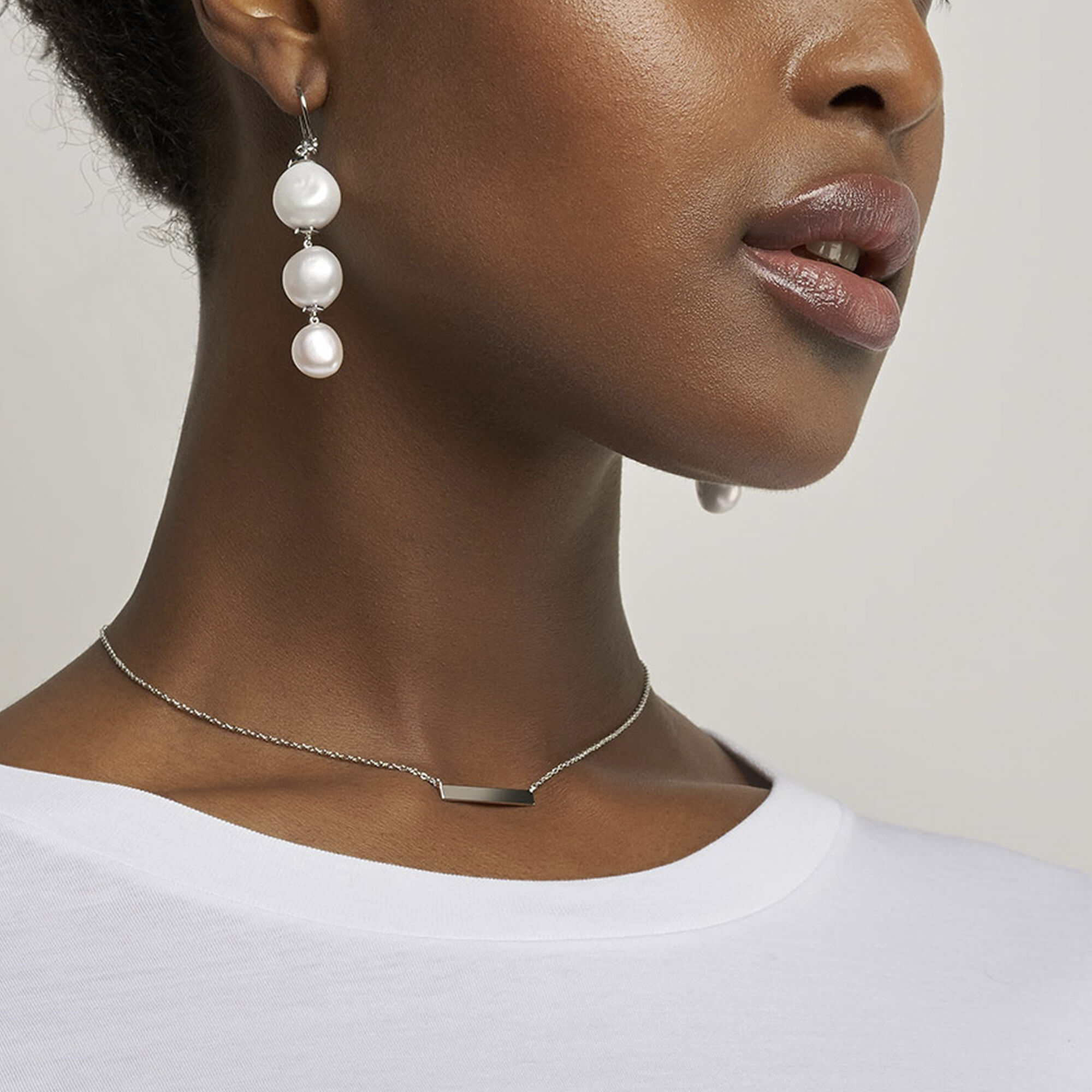 Silver Horizontal Bar Necklace