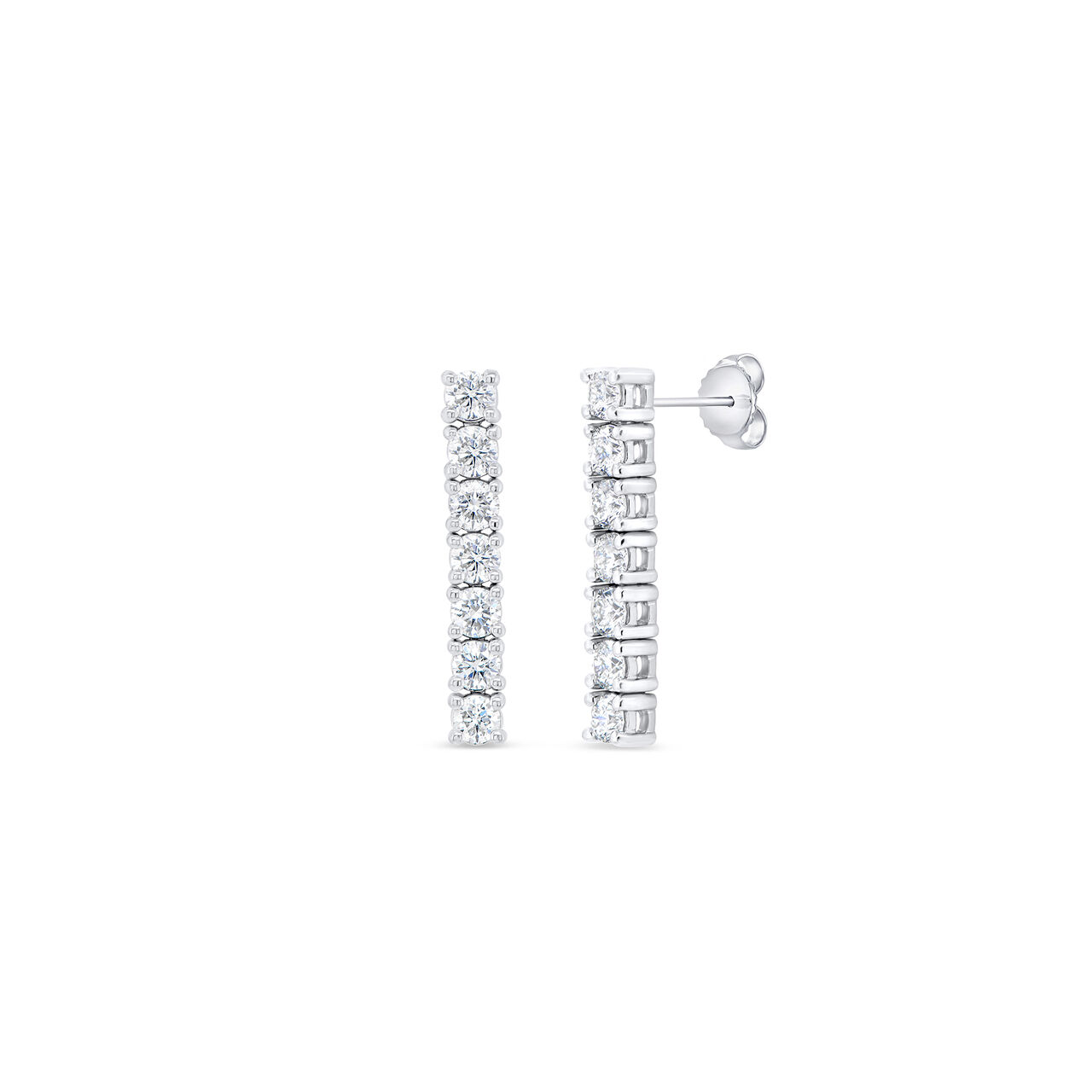 Uneek White Gold and Diamond Pavé Stud Earrings ER0016W image number 0