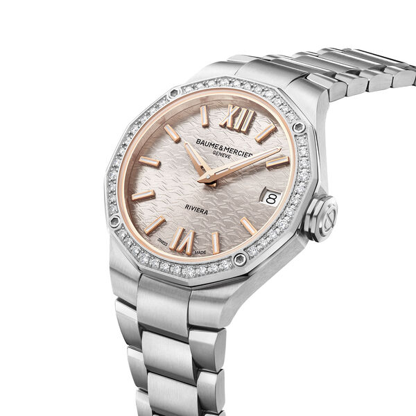 Riviera Quartz 33 mm Stainless Steel and Diamond