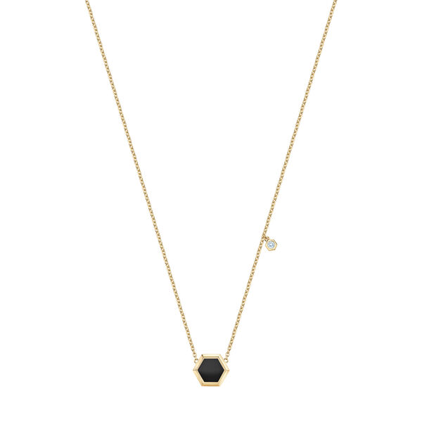 Pendentif avec onyx noir et accent en diamant